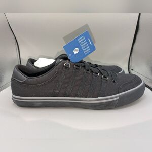 K-SWISS Men's Chilton Black Stitched Canvas Sneakers 03341-022M SZ 9